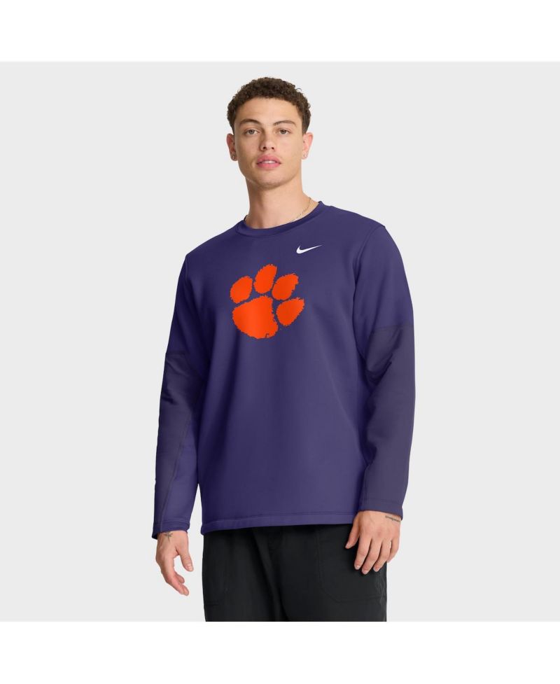 Men's Purple Clemson Tigers 2025 Sideline Coach Performance Long Sleeve T-Shirt