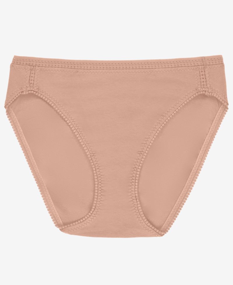 Women's Cabana Cotton-Blend Hi-Cut Brief Crochet Trim Panty, 3-Pack