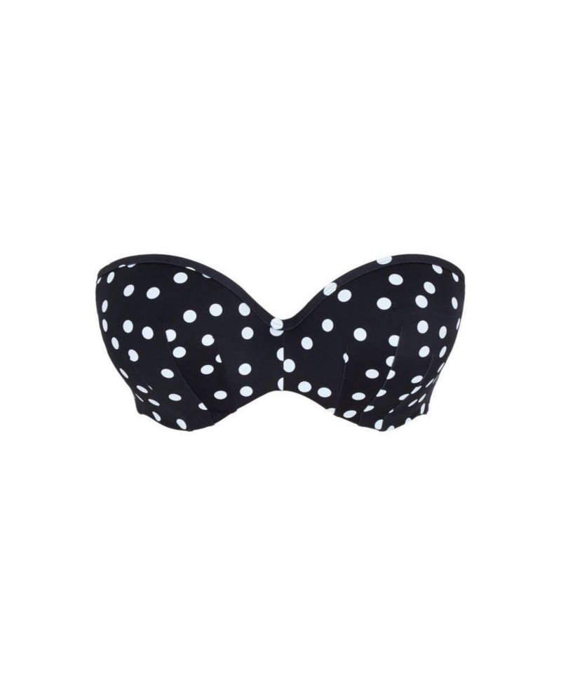 Women's Polka Dot Scarlett Underwire Padded Bandeau Bikini Swim Bra