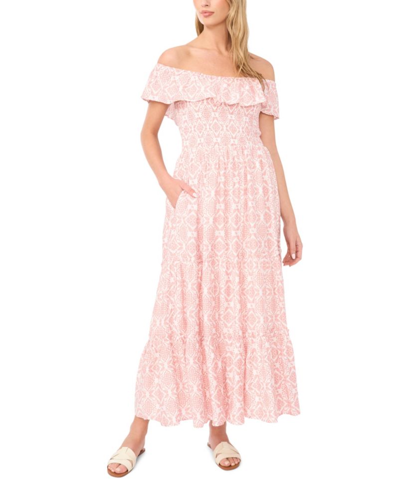Women's Off-The-Shoulder Ruffle Tier Dress