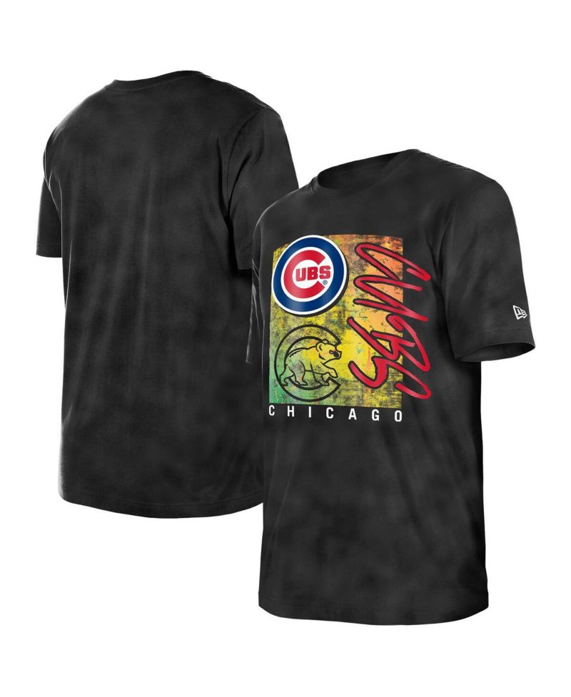 Women's Black Chicago Cubs Sport Classics Enzyme Wash Oversized T-Shirt