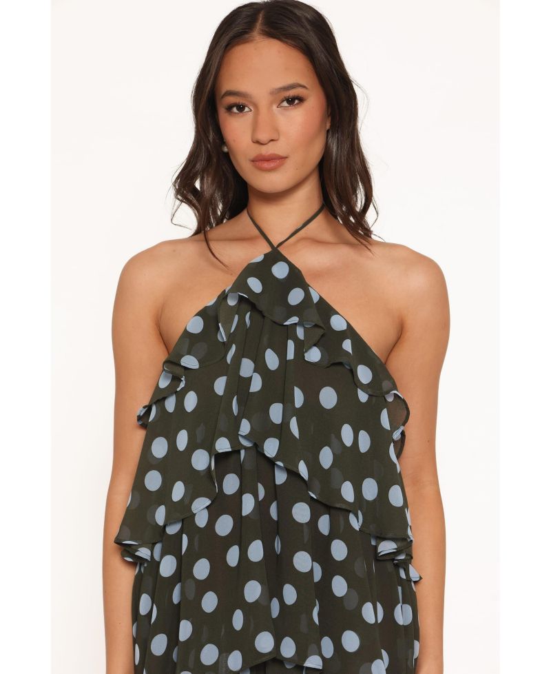 Women's Chasity Halter Tiered-Ruffle Maxi Dress