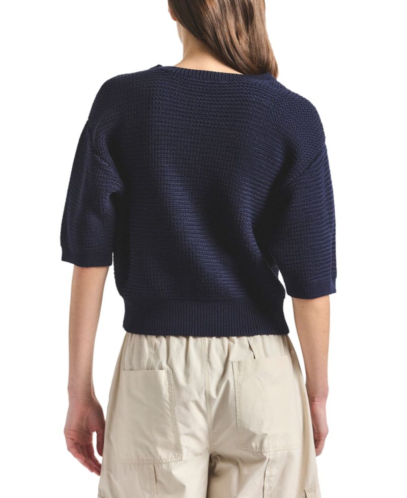 Women's Madison Mesh Knit Puff-Sleeve Sweater