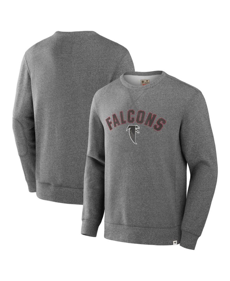 Men's Heather Gray Atlanta Falcons Loop Terry Pullover Sweatshirt