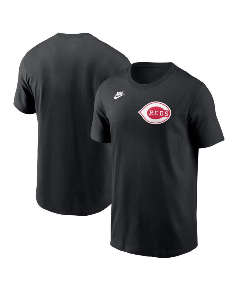 Men's Black Cincinnati Reds Cooperstown Wordmark T-Shirt