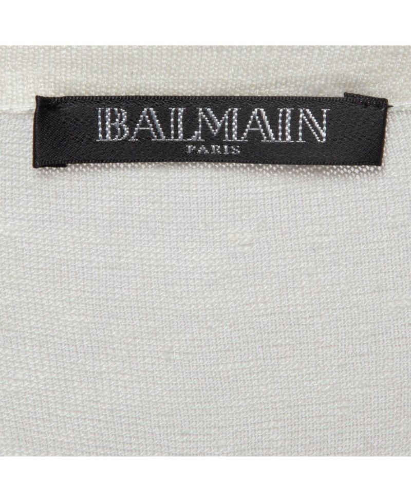 Women's Off-White Linen Knit Lace-Up Top
