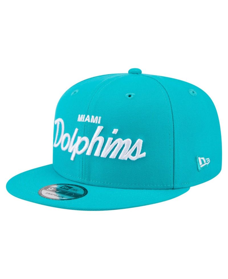 Men's Aqua Miami Dolphins Core Team Script 9FIFTY Snapback Hat