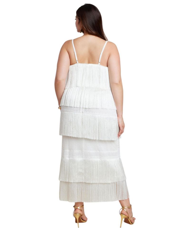 Women's Plus Size Fringe Maxi Dress