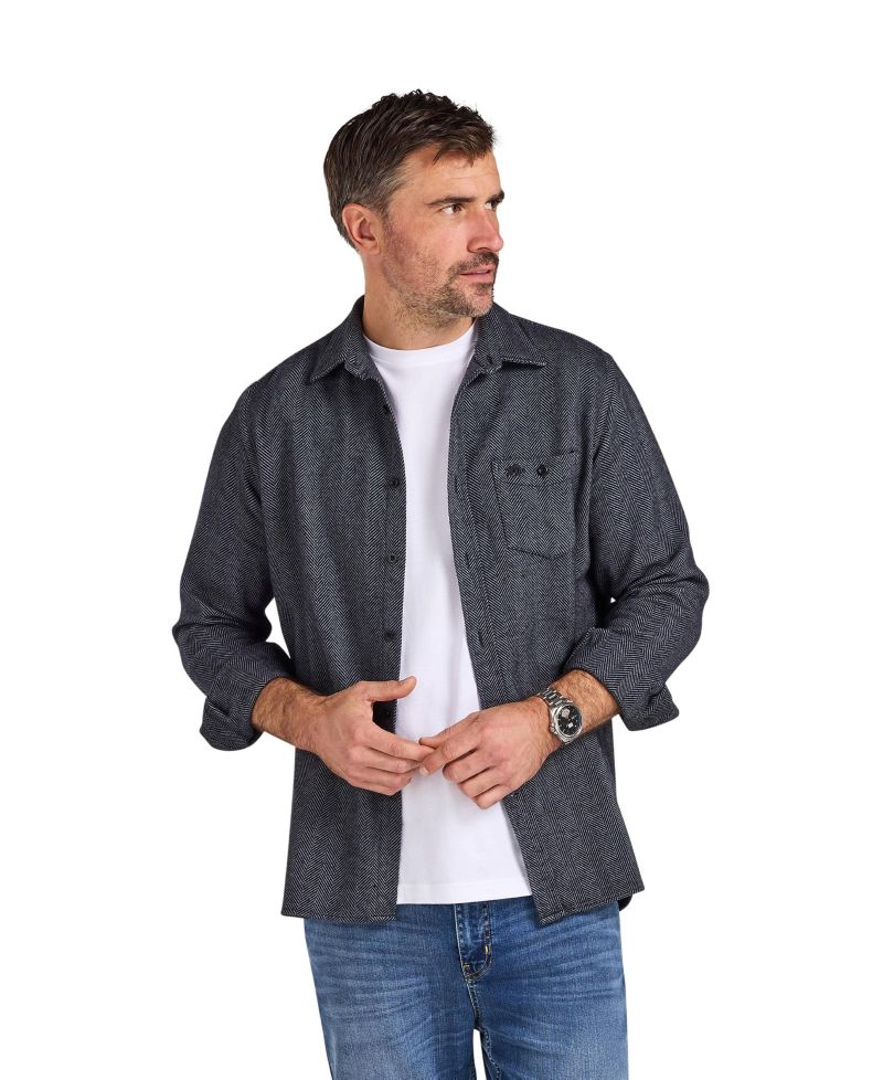 Men's Herringbone Long-Sleeve Shirt