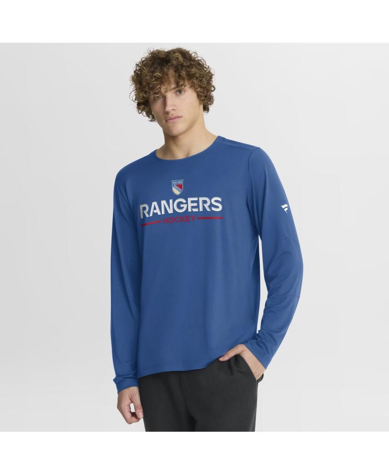 Men's Blue New York Rangers Authentic Pro Rink Centennial Tech Long Sleeve T-Shirt