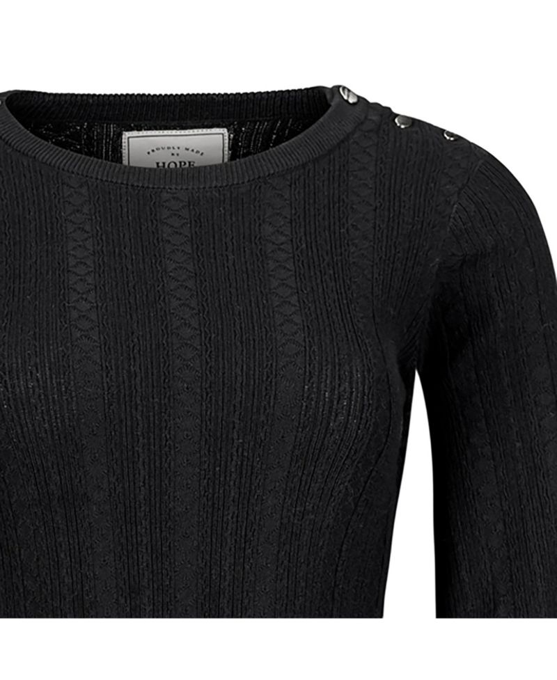 Women's Hope and Henry Organic Long Sleeve Flounce Edge Cable Sweater Dress