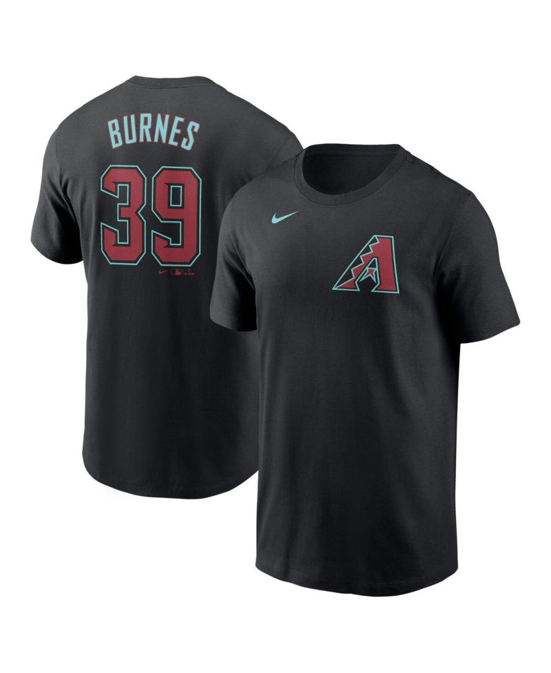 Men's Corbin Burnes Black Arizona Diamondbacks Fuse Name & Number T-Shirt