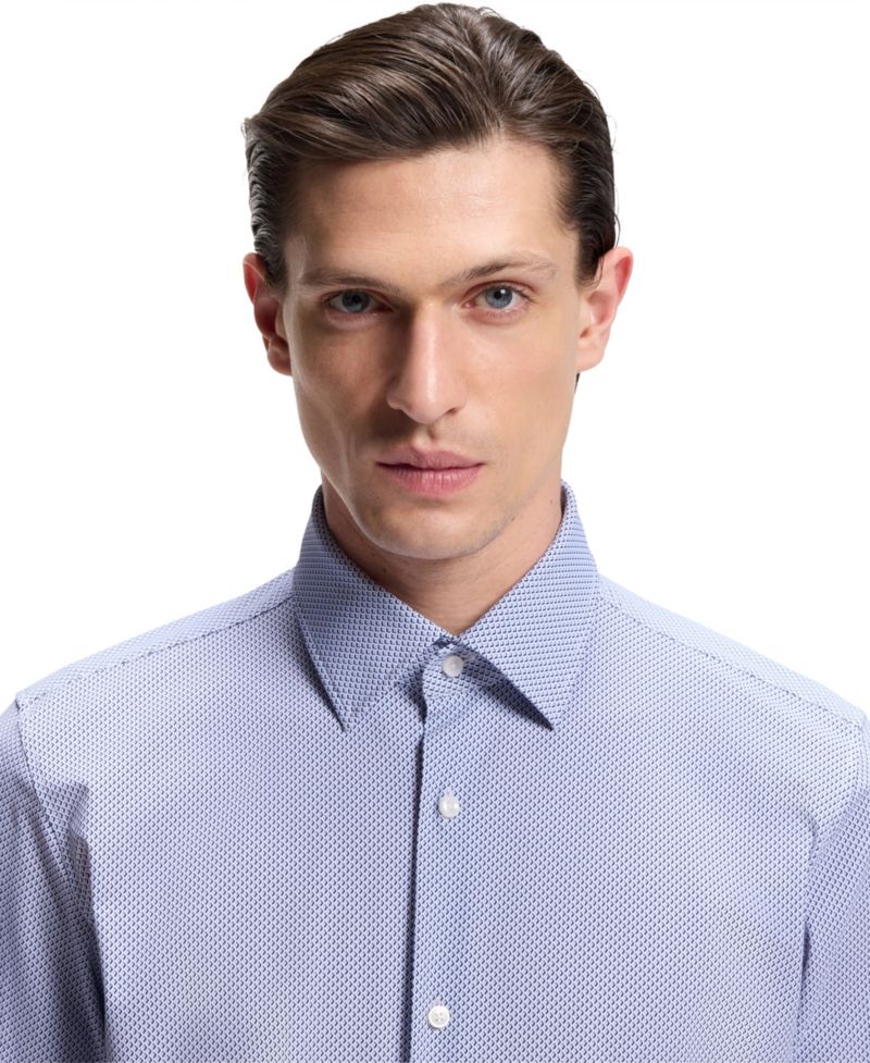BOSS by Men's Printed Performance-Stretch Fabric Slim-Fit Dress Shirt