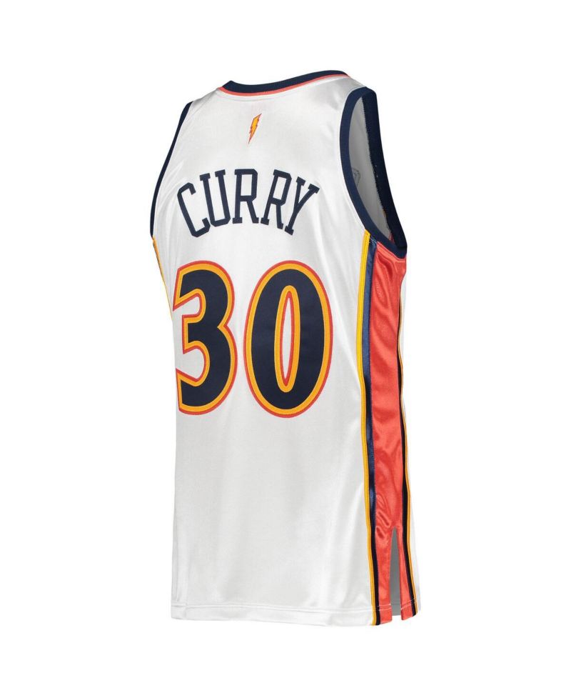 Men's Stephen Curry White Golden State Warriors 2009-10 Hardwood Classics Authentic Player Jersey
