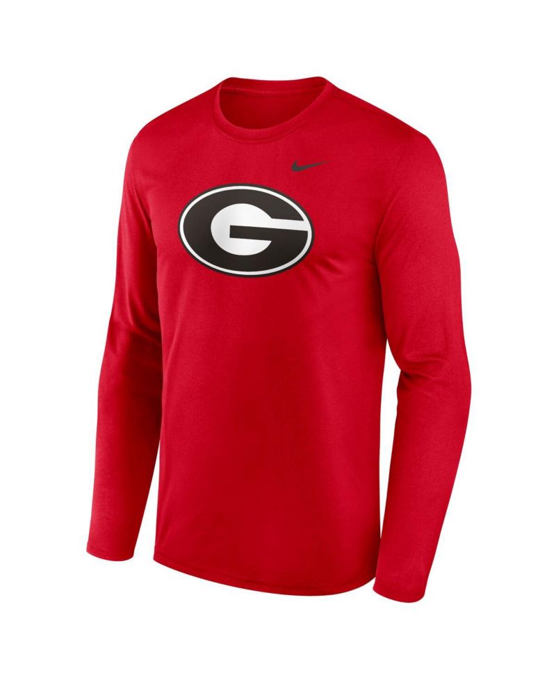 Men's Red Georgia Bulldogs Primetime Primary Legend Long Sleeve T-Shirt