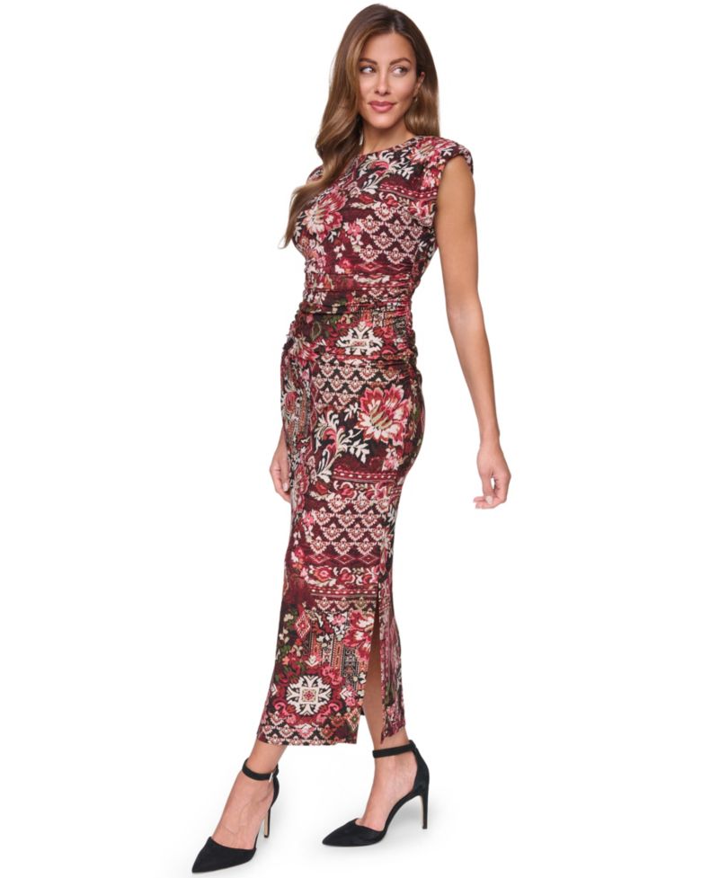 Women's Boat Neck Bodycon Midi Dress