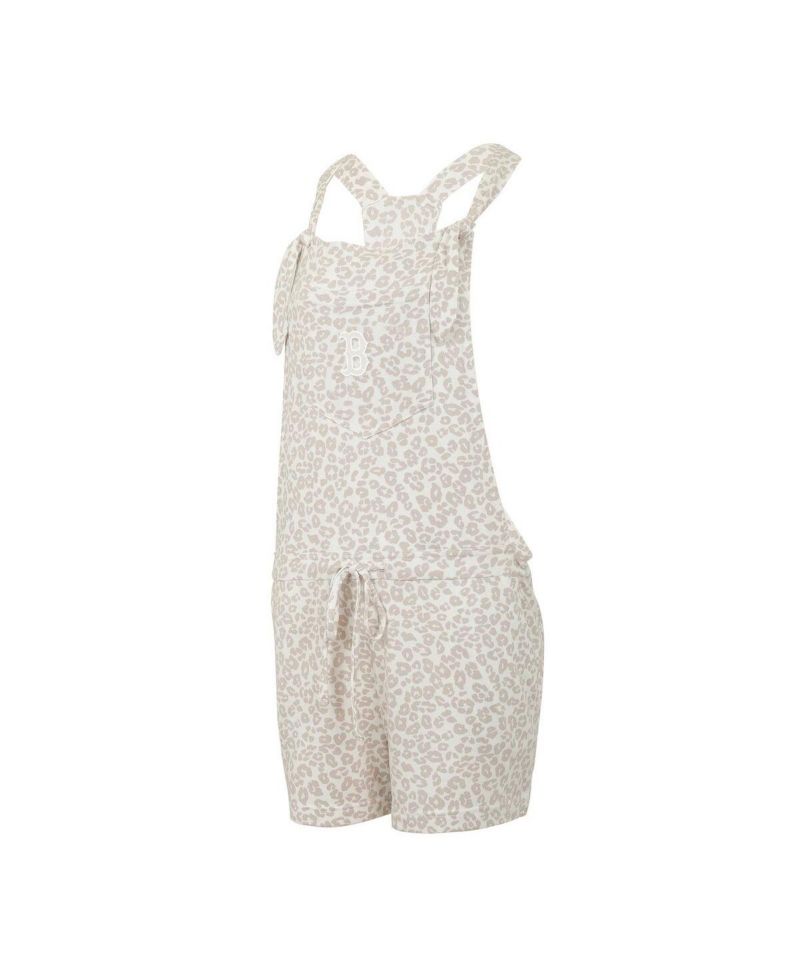 Women's Cream Boston Red Sox Montana Hacci Knit Romper Overalls