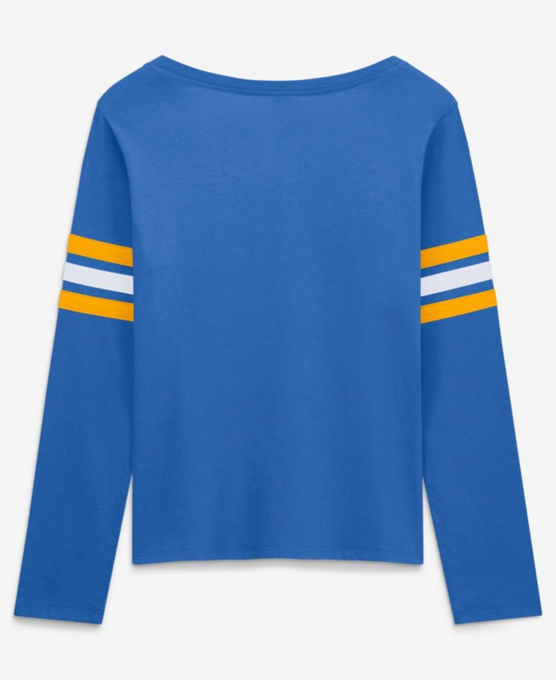 Women's Blue Los Angeles Chargers Team First Coverage Scheme Lace-Up Long Sleeve T-Shirt
