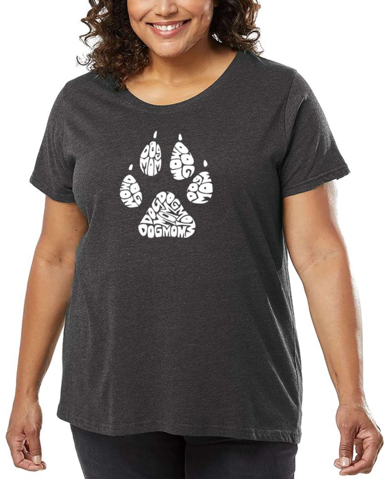 Plus Size Dog Mom Word Art T-Shirt