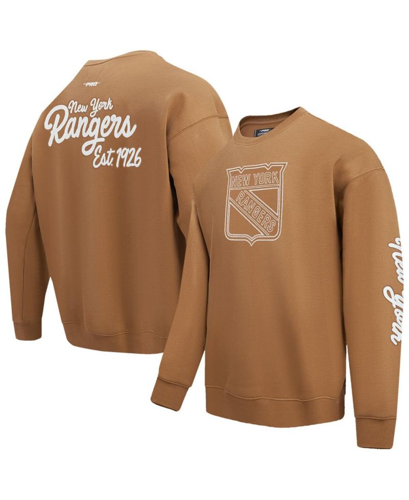 Men's Brown New York Rangers Paint the City Pullover Sweatshirt