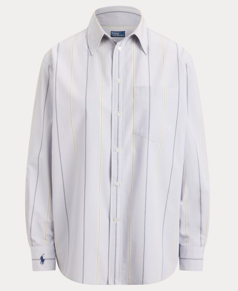 Women's Oversize-Fit Striped Cotton Shirt