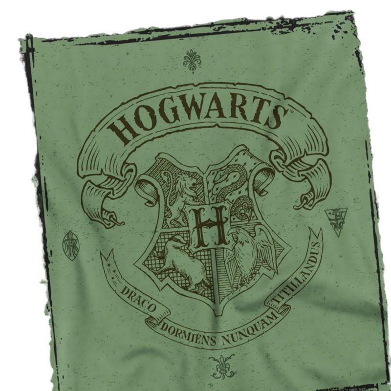 Men's Hogwarts Crest On Green Parchment T Shirt