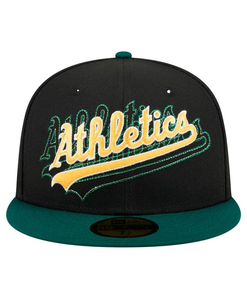 Men's Black Athletics Shadow Stitch 59FIFTY Fitted Hat