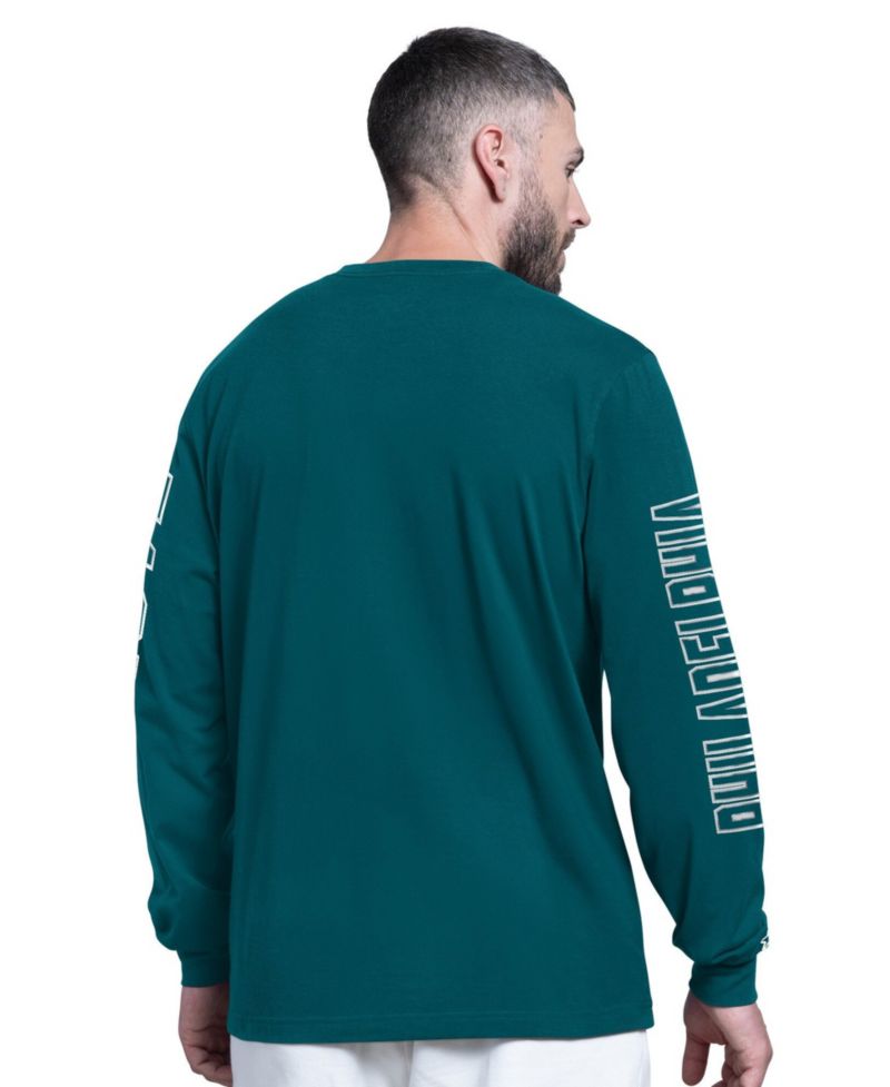 Men's Midnight Green Philadelphia Eagles Clutch Hit II Long-Sleeve T-Shirt