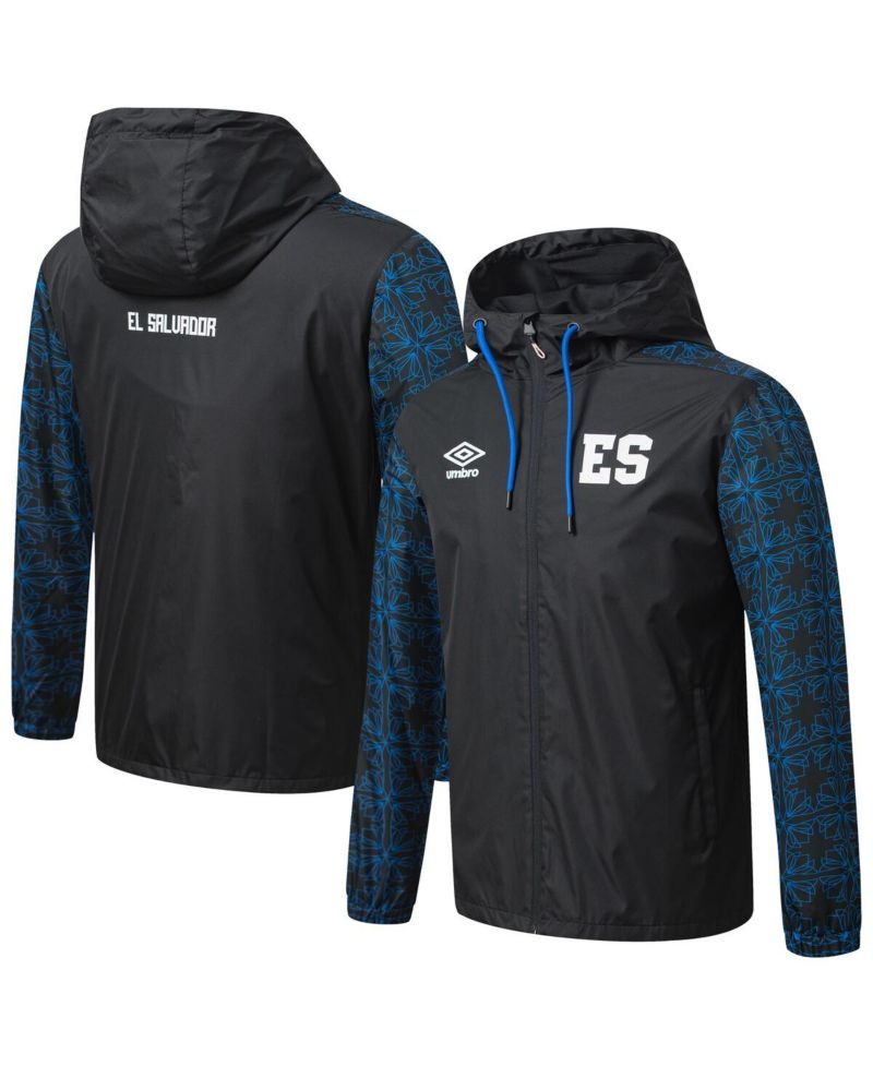 Men's Black El Salvador National Team Full-Zip Hooded Rain Jacket