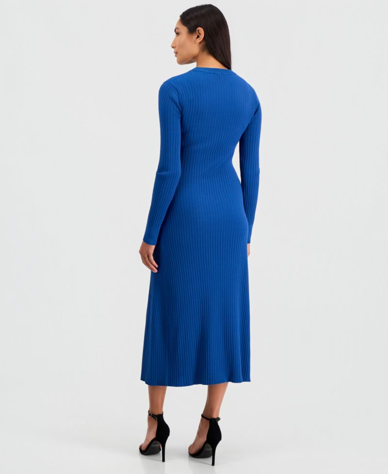 Women's Tamara Ribbed-Knit Side-Slit Sweater Dress