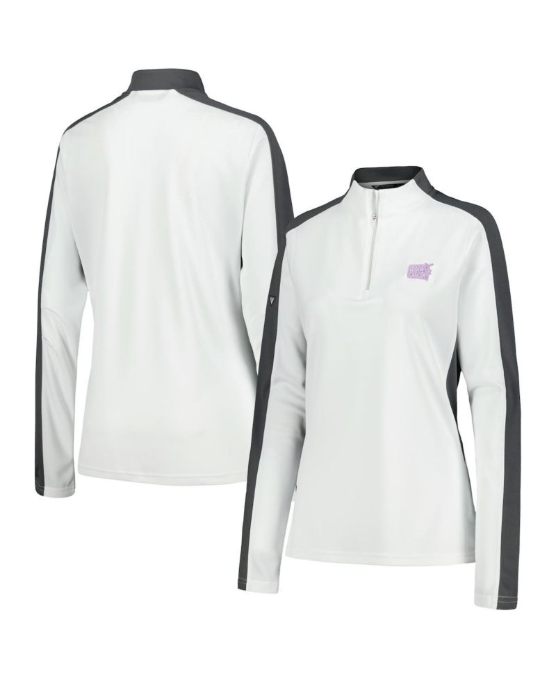 Women's White NHL 2023 Hockey Fights Cancer Remi Quarter-Zip Top