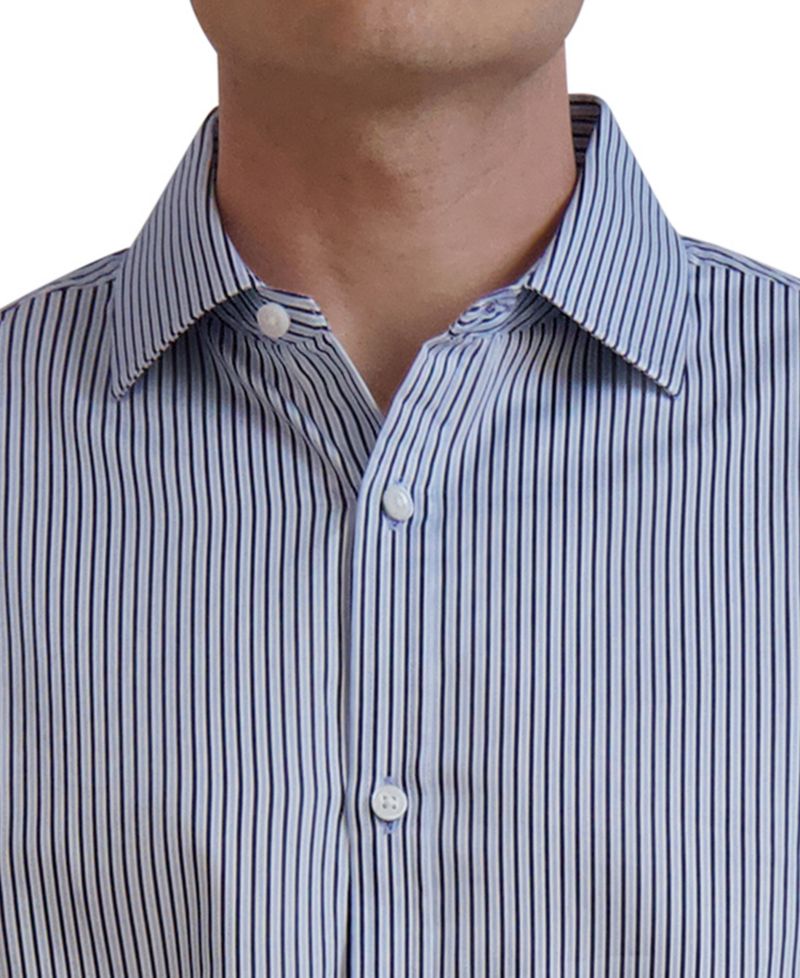 Men's Slim-Fit Stripe Dress Shirt