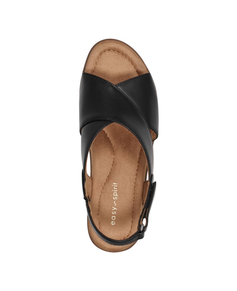 Chantal Crisscross Low Heel Leather Sandals