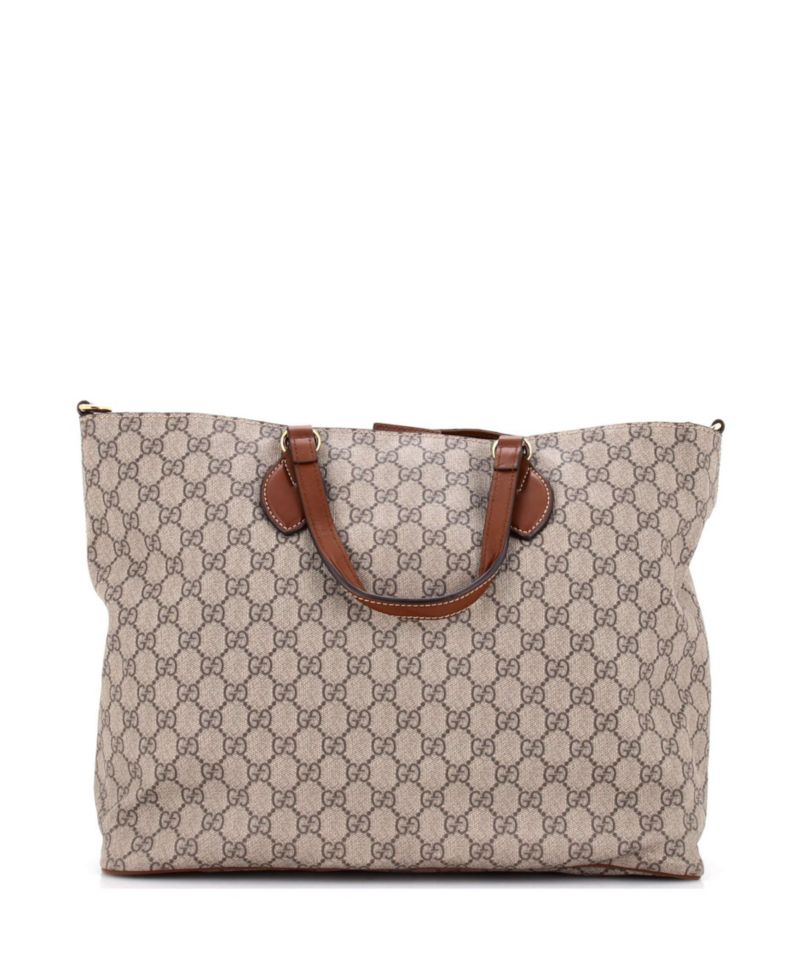 Medium Convertible Soft Tote GG Coated Canvas with Leather