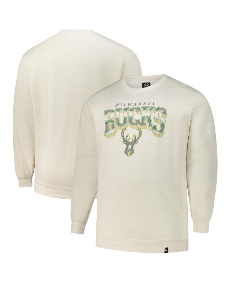 47 Brand Men's Cream Milwaukee Bucks Big & Tall Spotlight Headline Pullover Sweatshirt