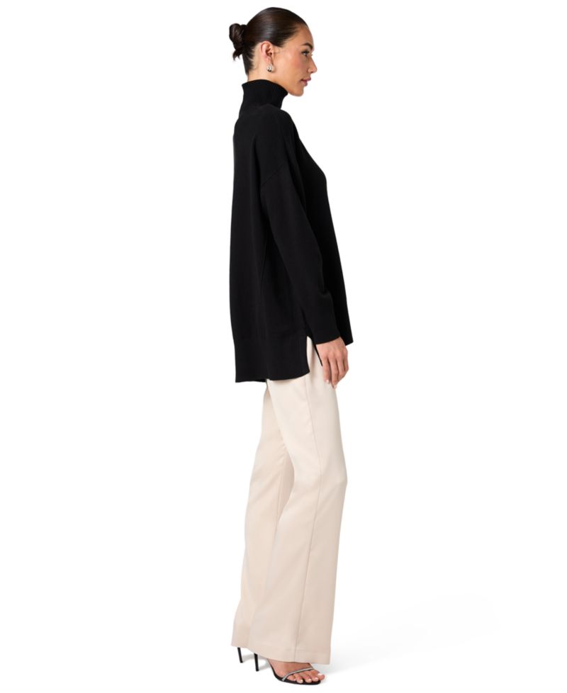 Women's Long-Sleeve Turtleneck Side-Slit Sweater