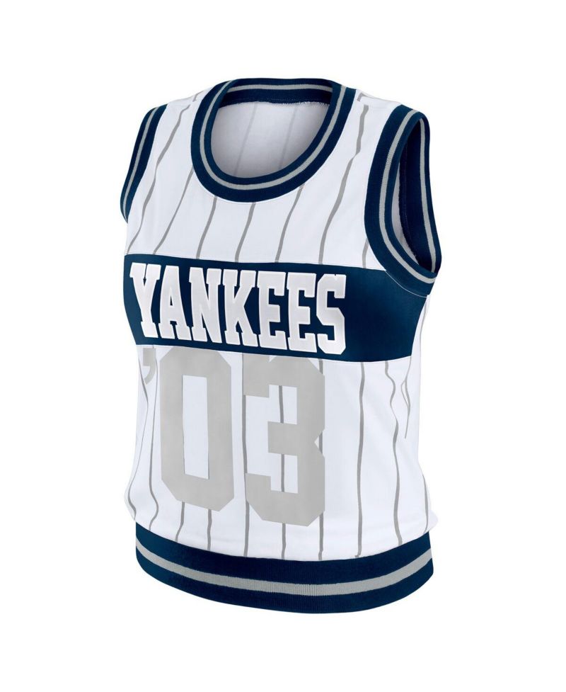 Women's White New York Yankees Sporty Tank Top