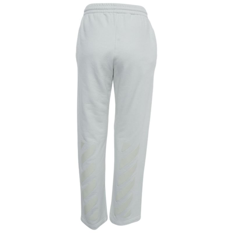 Women's White Print Cotton Drawstring Straight Leg Pants
