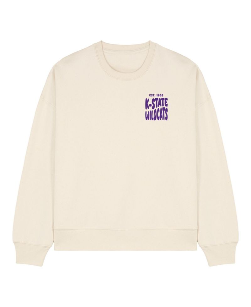 Women's Cream Kansas State Wildcats Cloud Sweatshirt