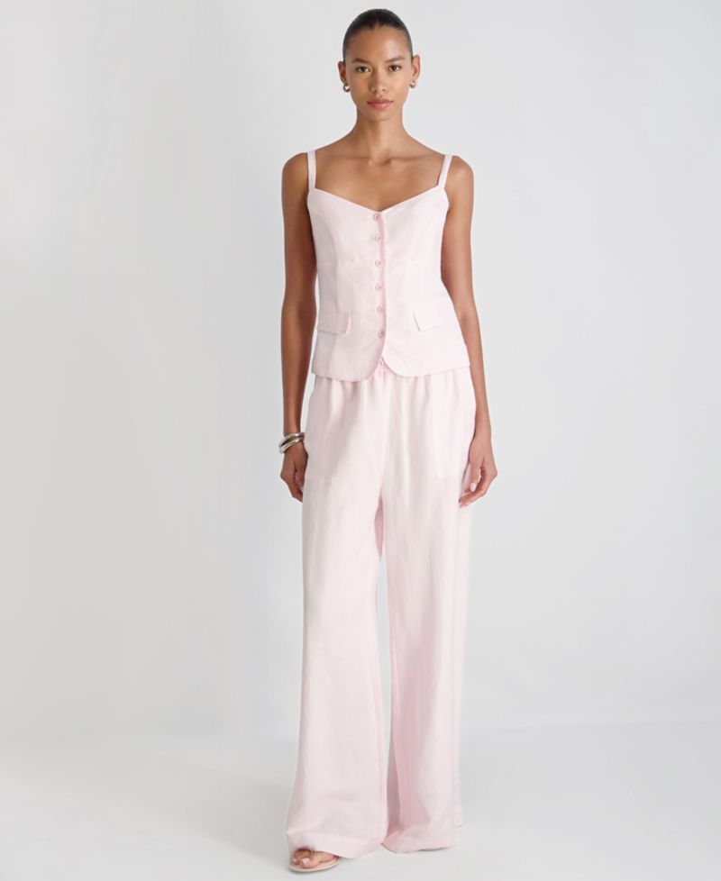 Women's Cooper Linen-Blend Wide-Leg Pants