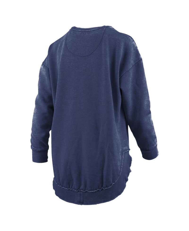 Women's Navy Penn State Nittany Lions Melange Poncho Vintage Fleece Long Sleeve Pullover Sweatshirt