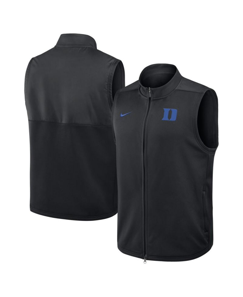 Men's Black Duke Blue Devils Primetime Victory Performance Full Zip Vest