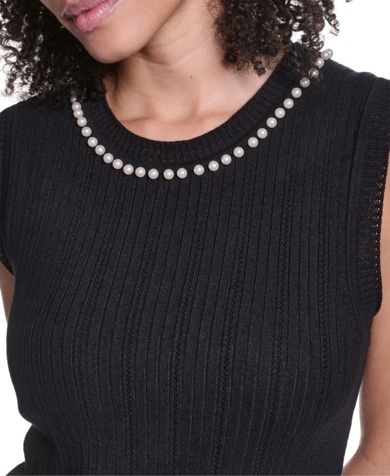 Petite Sleeveless Crewneck Sweater