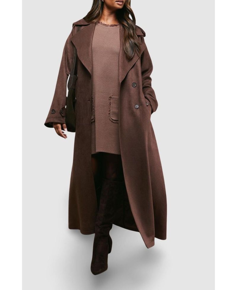 Women's Cuff Detail Belted Coat