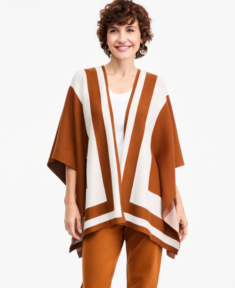Plus Size Colorblock D O Cardi Open-Front Kimono Sleeves Cardigan