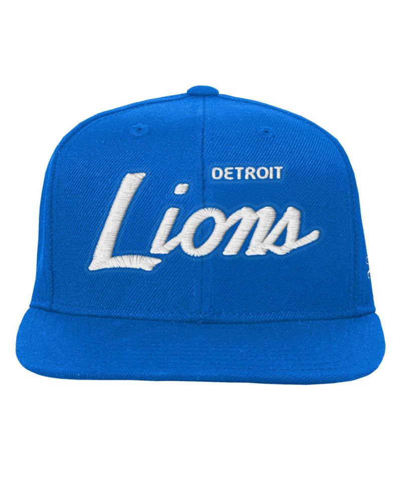 Big Boys and Girls Blue Detroit Lions Head Coach Flat Brim Snapback Hat