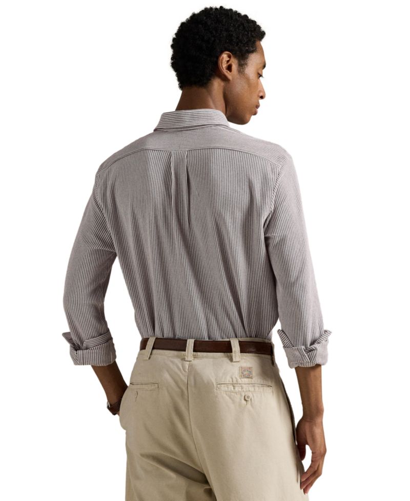 Men's Striped Knit Oxford Shirt