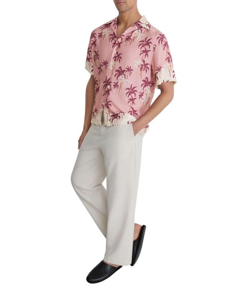 Men's Madrona Palm-Print Cuban-Collar Shirt
