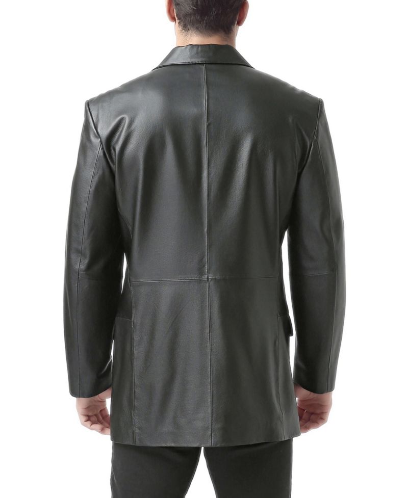 Men's Liam Three-Button Leather Blazer