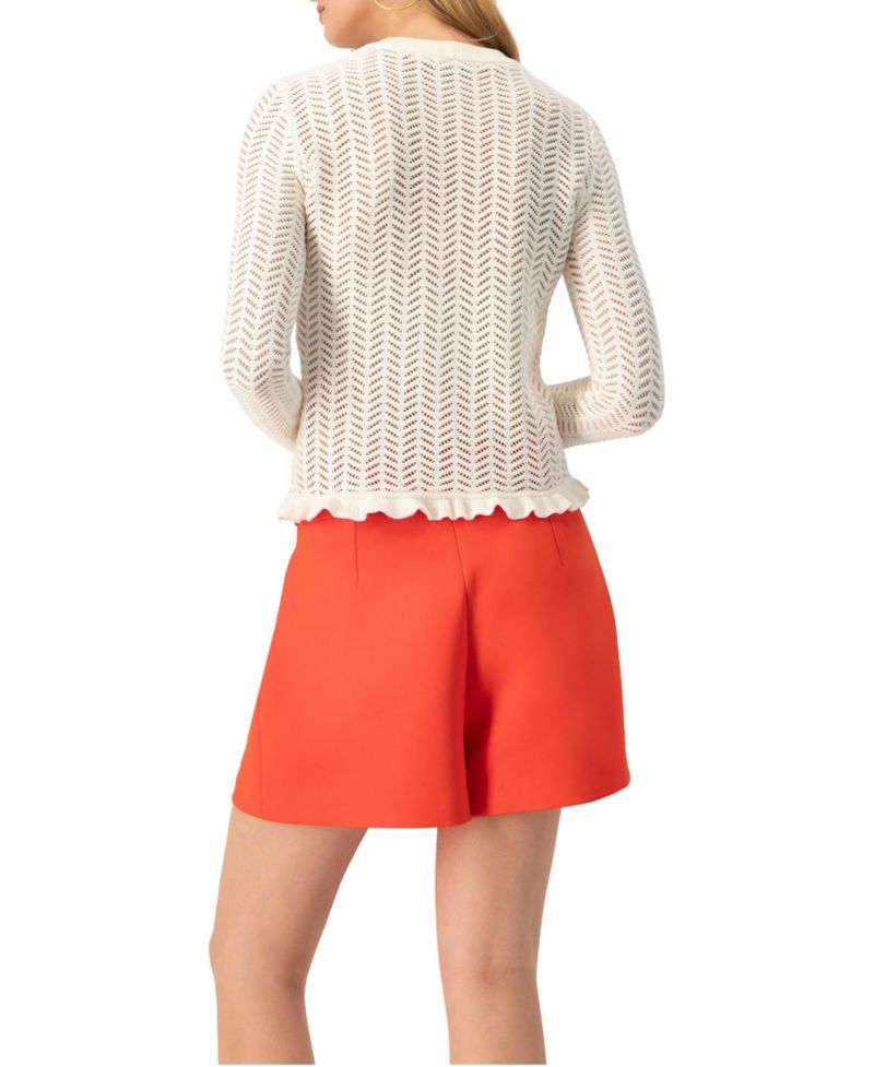 Women's Long Sleeve See-Through Knitted Blouse